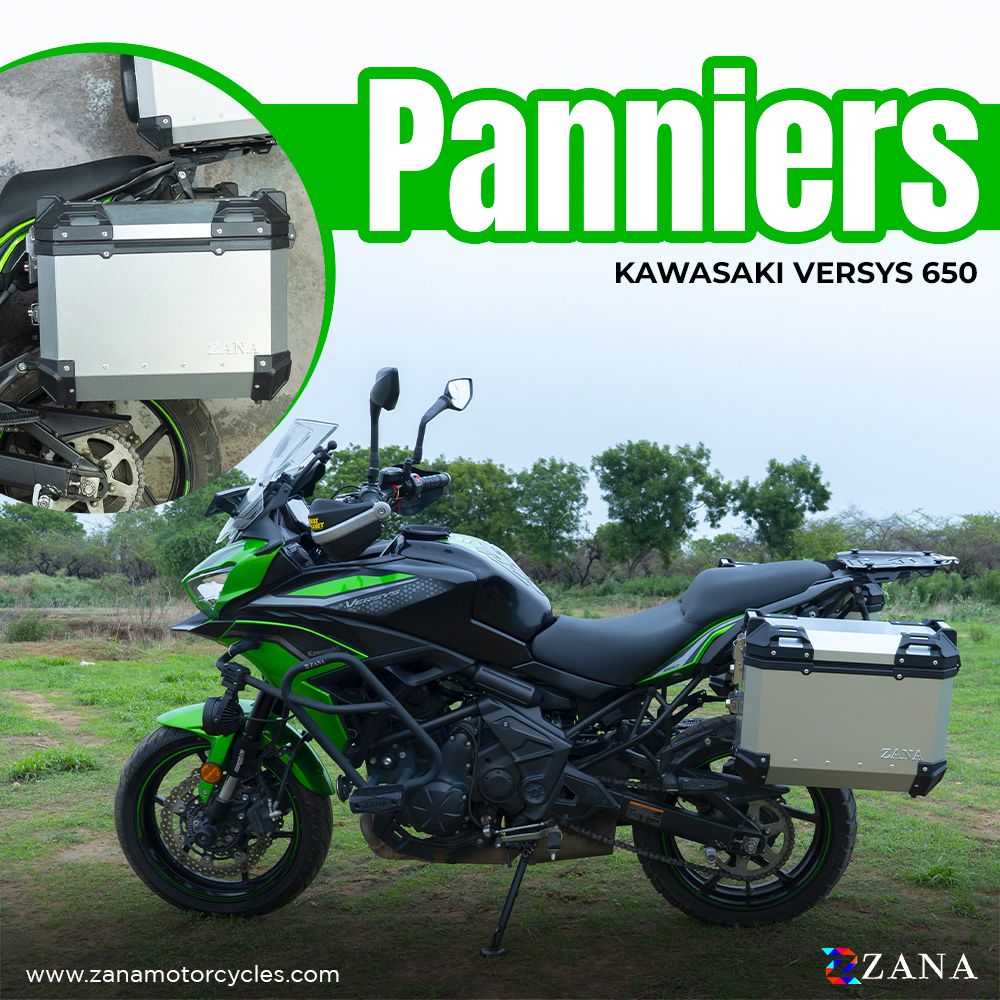 Panniers 36 LTR Aluminium L Flat Silver With Frame For Kawasaki Versys 650