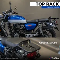 TOP RACK WITH PLATE COMPATIBLE WITH PILLION BACKREST CB350 H'NESSS VERSION-2 PLIT SEAT/SINGLE SEAT