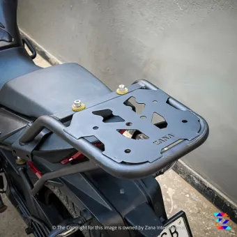 TOP RACK WITH NEW PLATE COMPATIBLE WITH PILLION BACKREST TEXTURE MATT BLACK DOMINAR (2017-18))