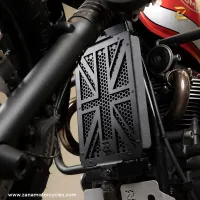 Radiator Grill Uk Flag (Black) For Triumph Street Scrambler