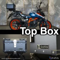 TOP BOX ALUMINIUM BLACK ( 35ltr ) L-FLAT FOR KTM DUKE 250/390 GEN-3