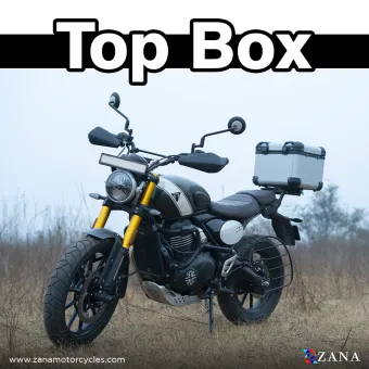 TOP BOX ALUMINIUM SILVER  ( 45ltr ) R-FLAT FOR TRIUMPH SCRAMBLER 400