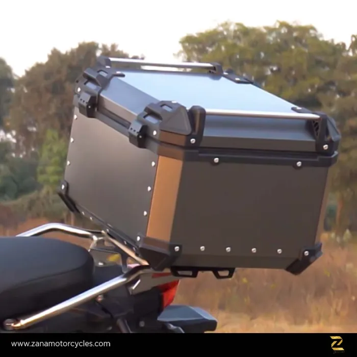 Top Box Aluminium (55ltr) L-Flat Brown With Back Rest Cushion for BMW F900 GS/GSA