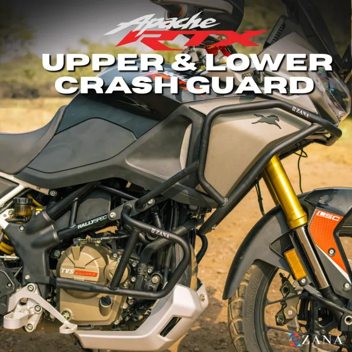 Upper & Lower Crash  Guard Combo  For TVS Apache RTX 300 (Coming Soon Pre-Booking Open Now )