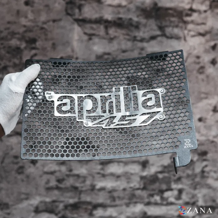 Radiator Guard For Aprilia Tuono 457 (Black with Aprilia 457 Logo)