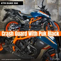 CRASH GUARD WITH SLIDER PUCK BLACK FOR KTM DUKE 390/250/200/390 GEN 3