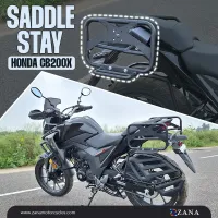 Saddle Stay with Exhaust Sheild with Jerry can Mount For Honda CB200X (Black)