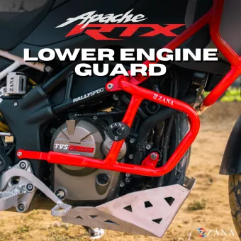 Lower Engine Guard With Slider (Red) For TVS Apache RTX 300 (Coming Soon Pre-Booking Open Now )