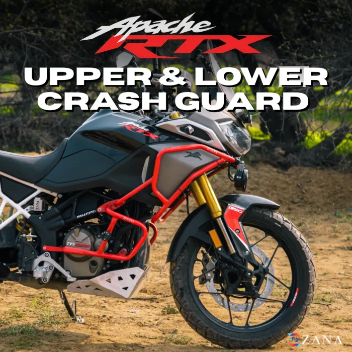 Upper & Lower Crash Guard With Slider Combo (Red) For TVS Apache RTX 300 (Coming Soon Pre-Booking Open Now )