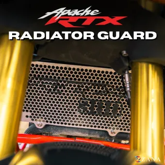 Radiator Guard Honeycomb (Silver ) With Logo Black For TVS Apache RTX 300 (Coming Soon Pre-Booking Open Now )