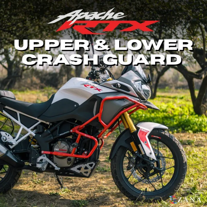 Upper & Lower Crash Guard With Slider Combo (Red) For TVS Apache RTX 300 Beak Version (Coming Soon Pre-Booking Open Now )