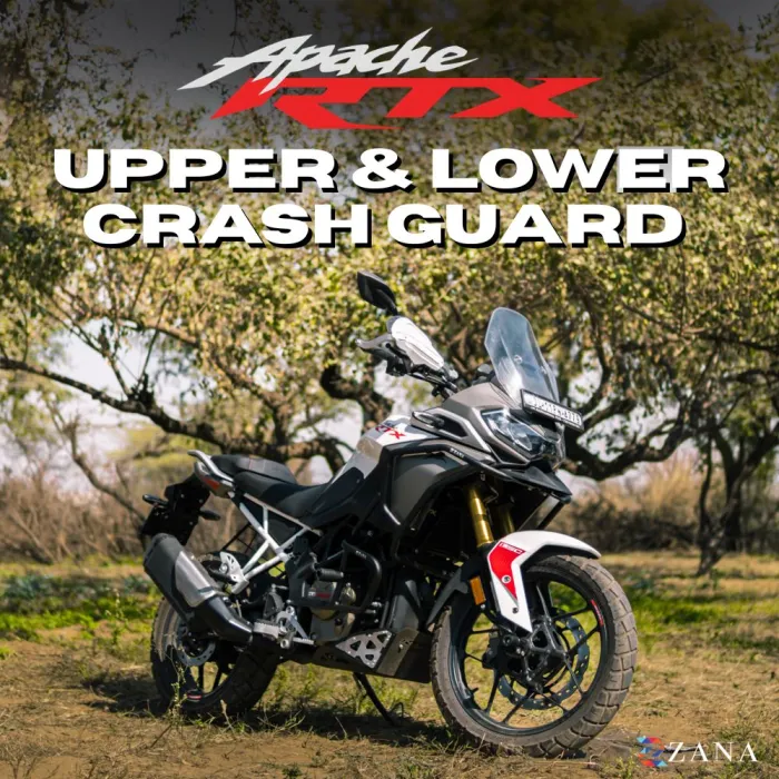Upper & Lower Crash Guard With Slider (Black) Combo For TVS Apache RTX 300 Beak Version (Coming Soon Pre-Booking Open Now )