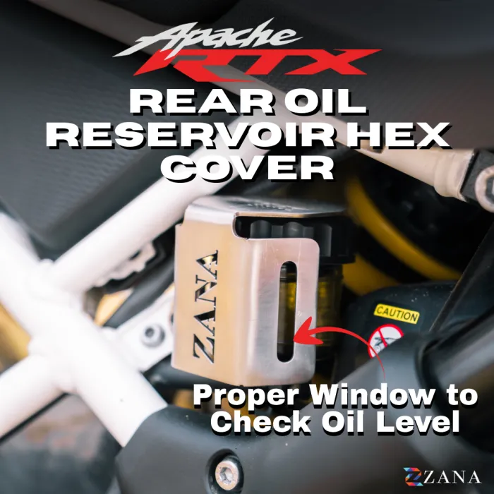 Rear Oil Reservoir Hex Cover For TVS Apache RTX 300(Silver)