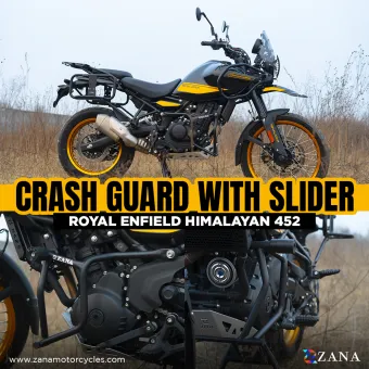 Crash Guard for Himalayan 450 (with Slider , Black Texture, Mild Steel) - Type-2