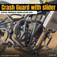 Crash Guard for Himalayan 450 (with Slider Puck, Black Texture, Mild Steel) - Type-3