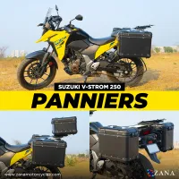 Panniers( 36 LTR ) Aluminium R-Flat Black With Frame For Suzuki V-Strom 250