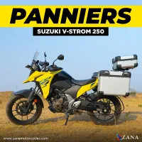 Panniers( 36 LTR )Aluminium R-Flat Silver With Frame For Suzuki V-Strom 250