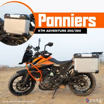 Panniers( 36 LTR ) Aluminium R-Flat Silver With Frame For KTM ADV 250/390