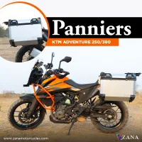 Panniers( 36 LTR ) Aluminium L-Flat Silver With Frame For KTM ADV 250/390