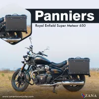 Panniers( 36 LTR ) Aluminium R-Flat Black With Frame For Super Meteor 650 (Coming Soon)