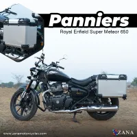 Panniers( 36 LTR ) Aluminium R-Flat Silver With Frame For Super Meteor 650