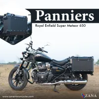 Panniers( 36 LTR ) Aluminium L-Flat Black With Frame For Super Meteor 650