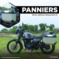 Panniers( 36 LTR )Aluminium L-Flat Silver With Frame For Himalayan 411