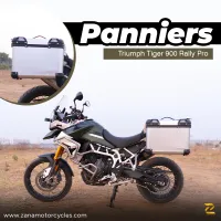 Panniers( 36 LTR )Aluminium R-Flat Silver With Frame For Triumph Tiger 850 /900 rally pro