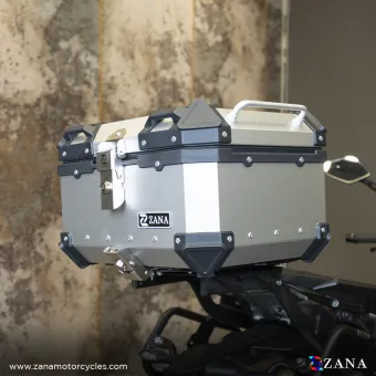 Top Box Aluminium (35 Ltr) l-flat Silver With Back Rest Cushion For Honda Rebel 500