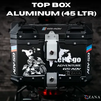 Sticker Top Box Aluminium (45 Ltr) L-Flat Black With Back Rest Cushion for BMW F900 GS/GSA