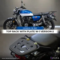 TOP RACK WITH PLATE NEW W-1 CB350 H'NESS HONDA SPLIT SEAT/SINGLE SEAT VERSION-2(NOT COMPATIBLE ON NEW MODEL 2024  CB350 DLX PRO.)