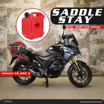 Saddle Stay with Exhaust Sheild with Jerry can Mount For Honda CB200X (Black)