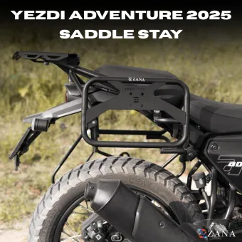 Roadster Saddle Stay With Jerry Can Mount For  Yezdi Adventure 2025 (Black)(Coming soon Pre Booking open Now)