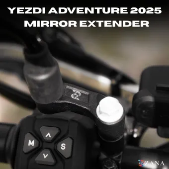 Mirror Extender For Yezdi Adventure 2025 (Black Texture Aluminium)