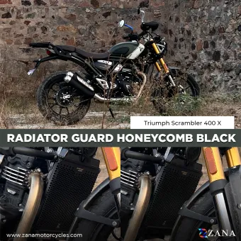 RADIATOR GUARD HONEYCOMB BLACK FOR TRIUMPH SCRAMBLER 400 X