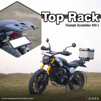 TOP RACK WITH STEEL PLATE  BLACK FOR TRIUMPH SCRAMBLER 400 X