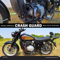 Crash Guard for BSA Goldstar 650 with Slider Puck (Mild Steel, Black)