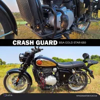 Crash Guard for BSA Goldstar 650 with Slider Puck (Mild Steel, Black)