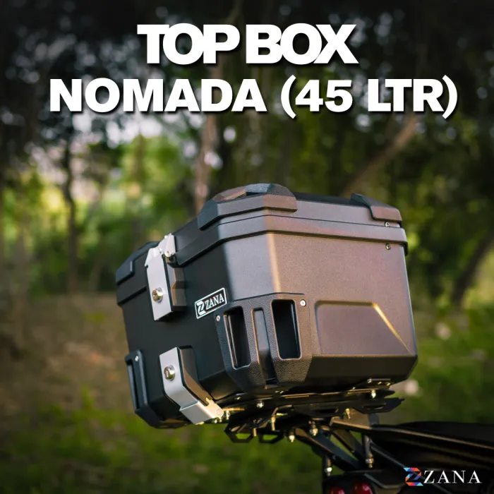 Top Box Nomada (45 Ltr) Plastic With Backrest (Black ) For Yezdi Adventure 2025