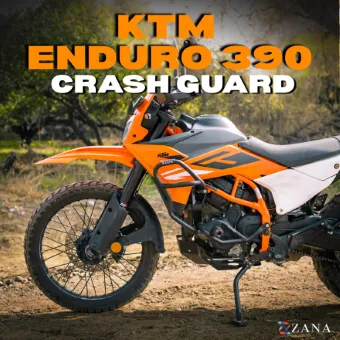 Upper & Lower Crash Guard Set With Slider For KTM Enduro 390 (Black)